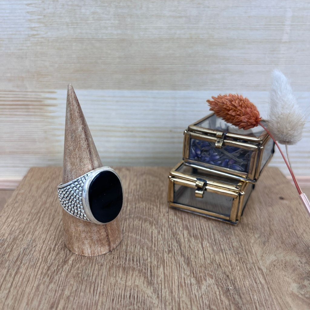 [BAAR-2606-64] Bague - Argent 925 & Onyx [2606]