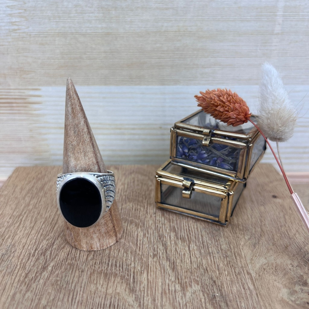 [BAAR-2607-62] Bague - Argent 925 & Onyx [2607]