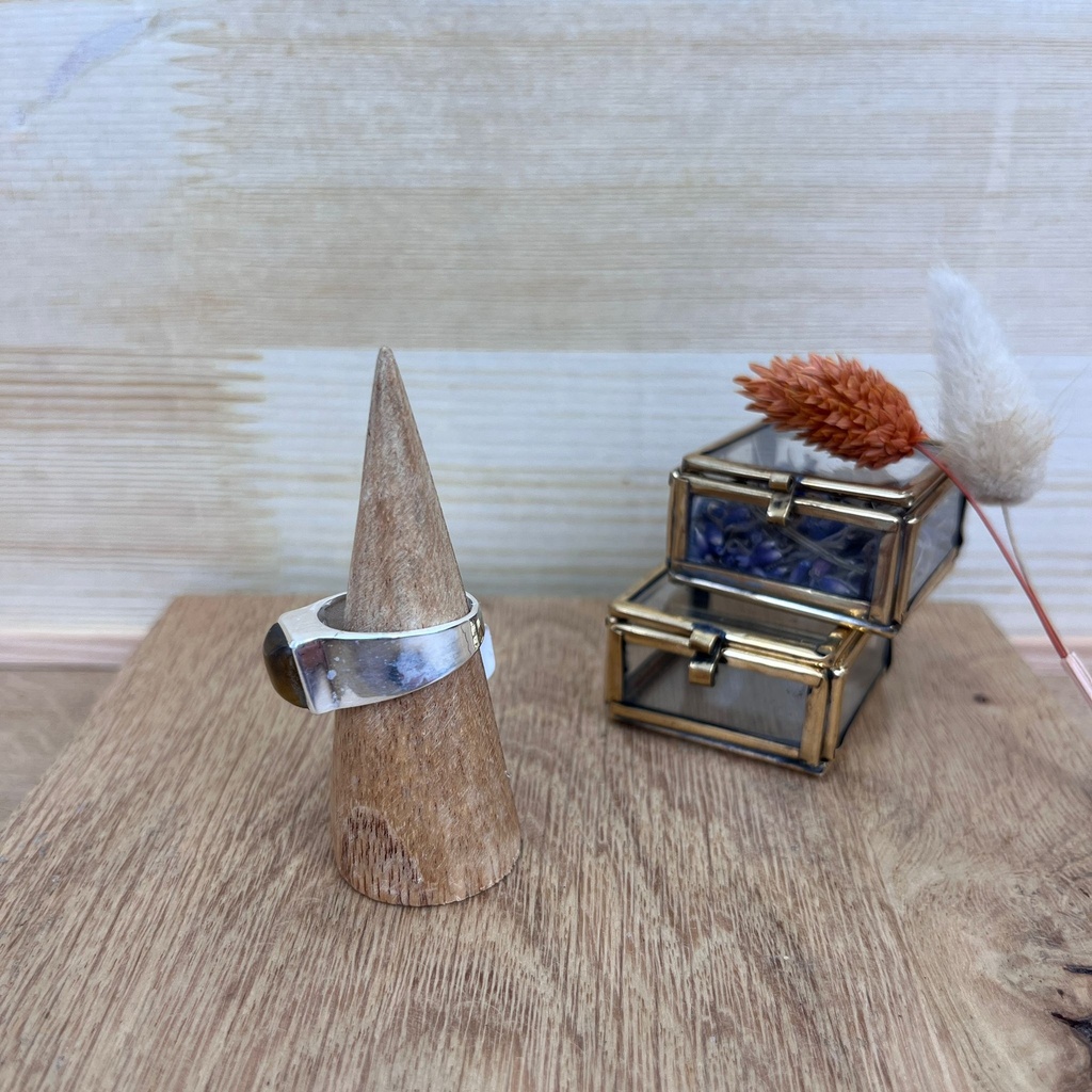 [BAAR-2609-56] Bague - Argent 925 & Oeil de Tigre [2609]