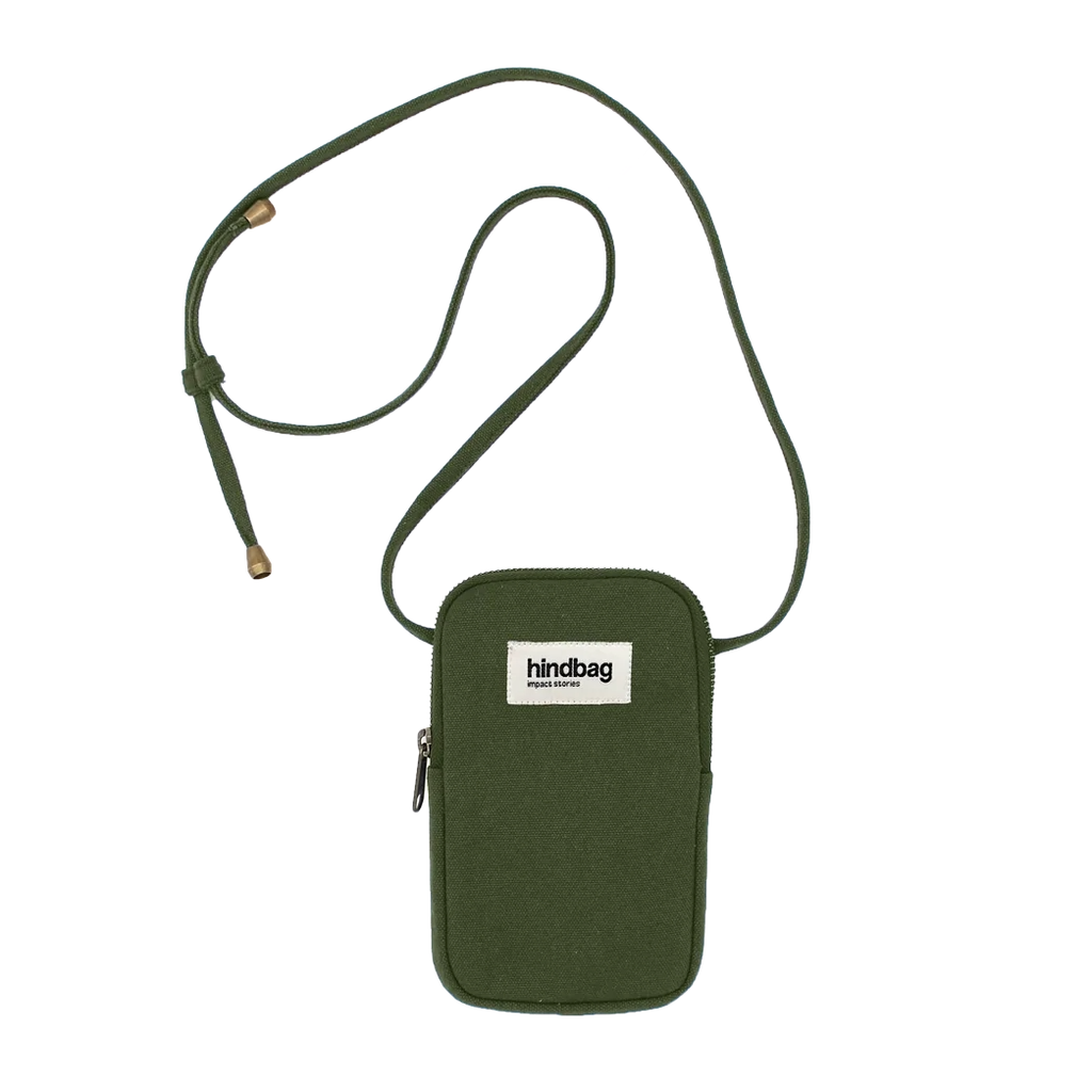 [HIND-7HINDBILL_O] Housse téléphone 'Bill' – Olive – Hindbag