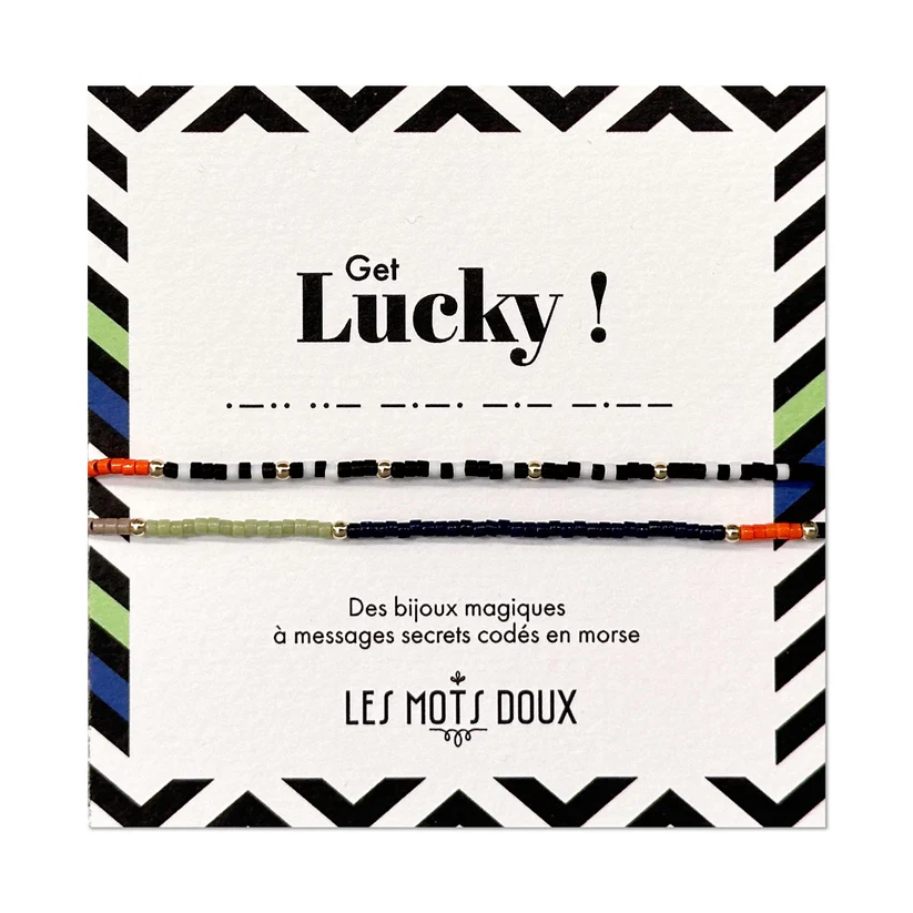 [LMD-BR-MOR-0035] Bracelet Morse Massai Double Doré 'Get lucky' - Les Mots Doux