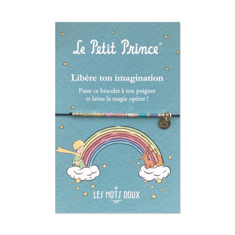 [LMD-BR-LEP-0007] Bracelet Morse Doré Le petit prince 'Arc en ciel' - Les Mots Doux