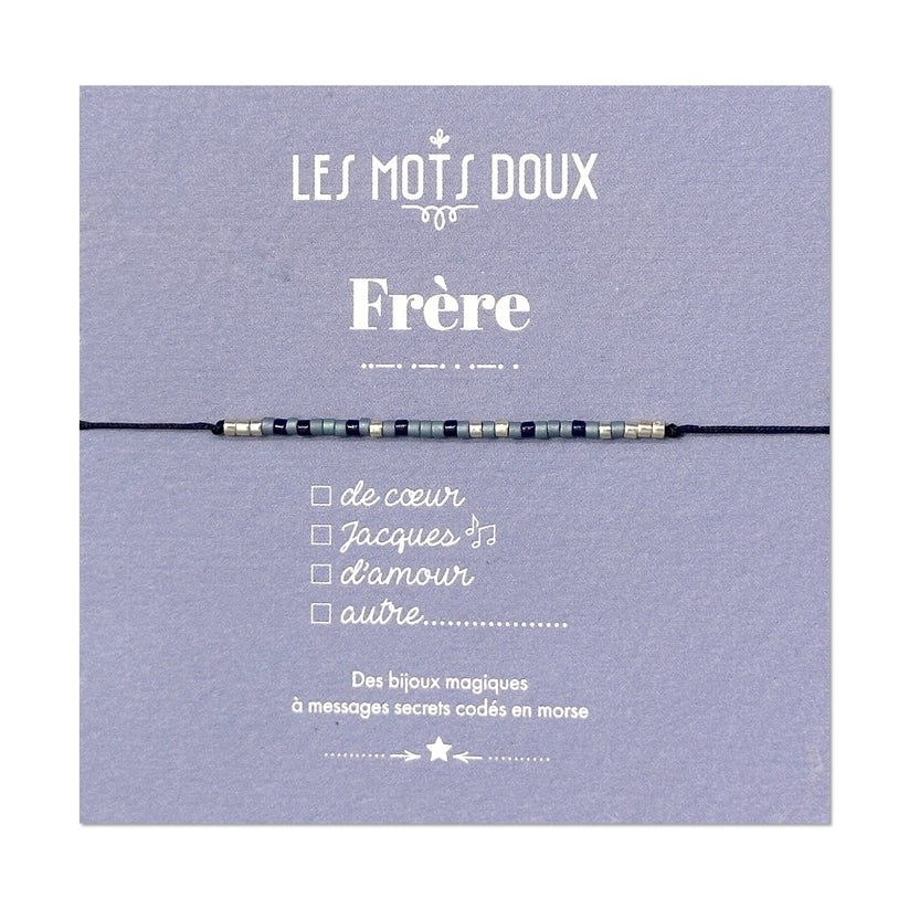 [LMD-BR-FAM-0018] Bracelet Morse Doré Famille 'Frère' - Les Mots Doux