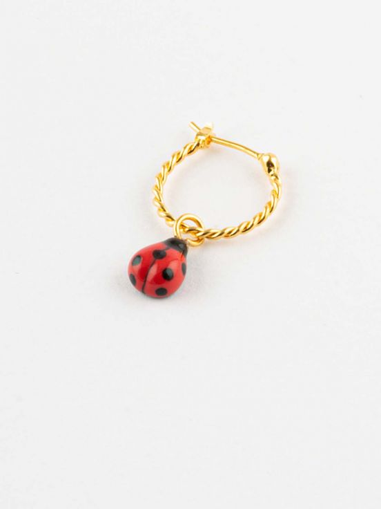 [NACH-J516] Mini Boucle d'Oreille A l'Unité 'Coccinelle'  - Nach