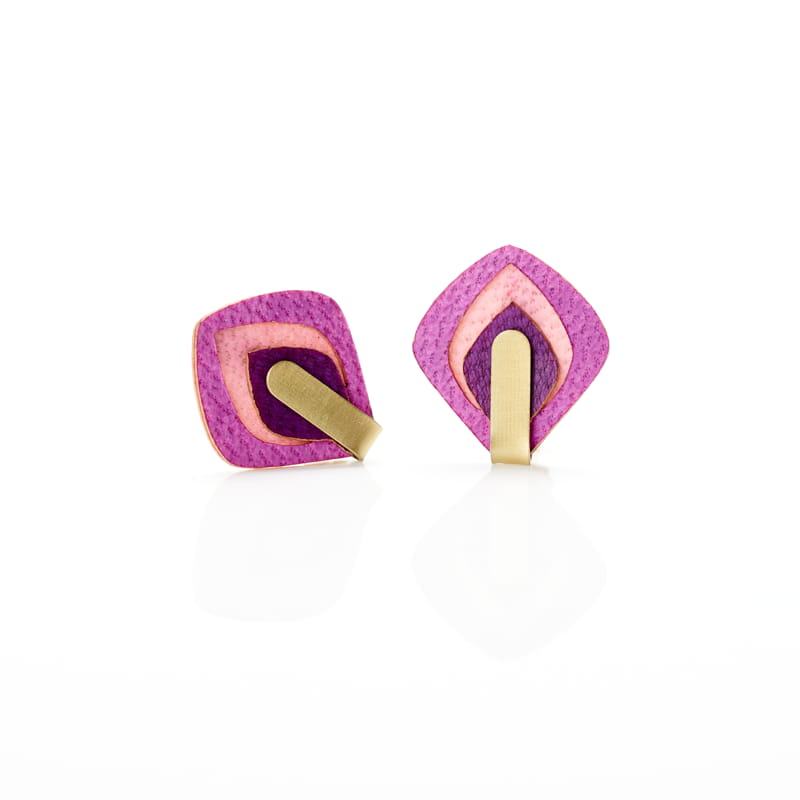 [PACA-ACA-PD001-MAUV] Boucles d'Oreilles Mauves à fermoir à tige 'Acacia Presion' - Paca Peca