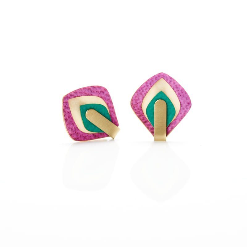 [PACA-ACA-PD001-MULT] Boucles d'Oreilles Multicolores à fermoir à tige 'Acacia Presion' - Paca Peca