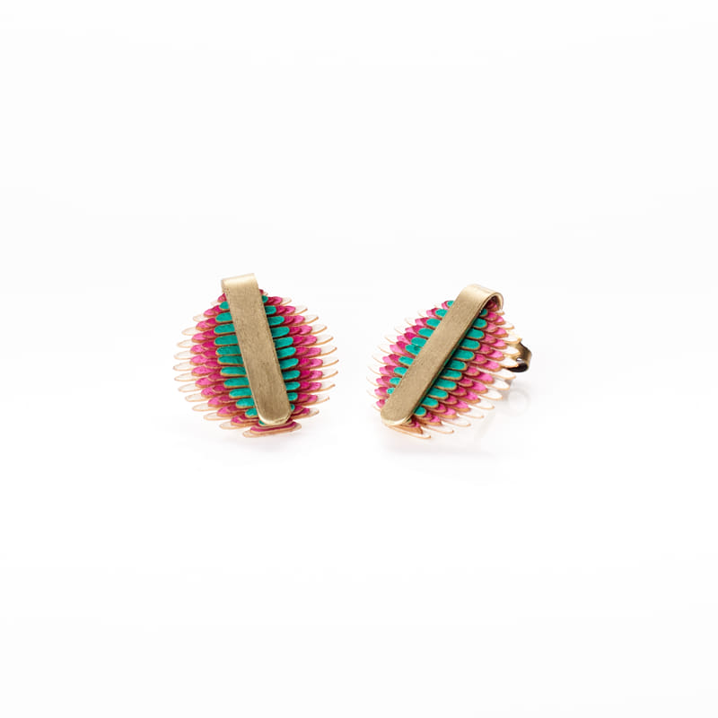 [PACA-VER-PD001-MULT] Boucles d'Oreilles Multicolores à fermoir à tige 'Vera Presion Oval' - Paca Peca