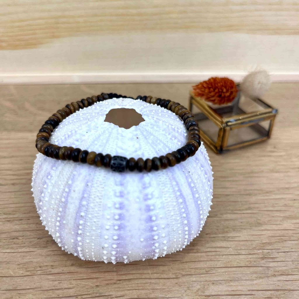 [BELLE-U-GARY-B3BR] Bracelet 'Gary' Œil de Tigre - Belle Mais Pas Que