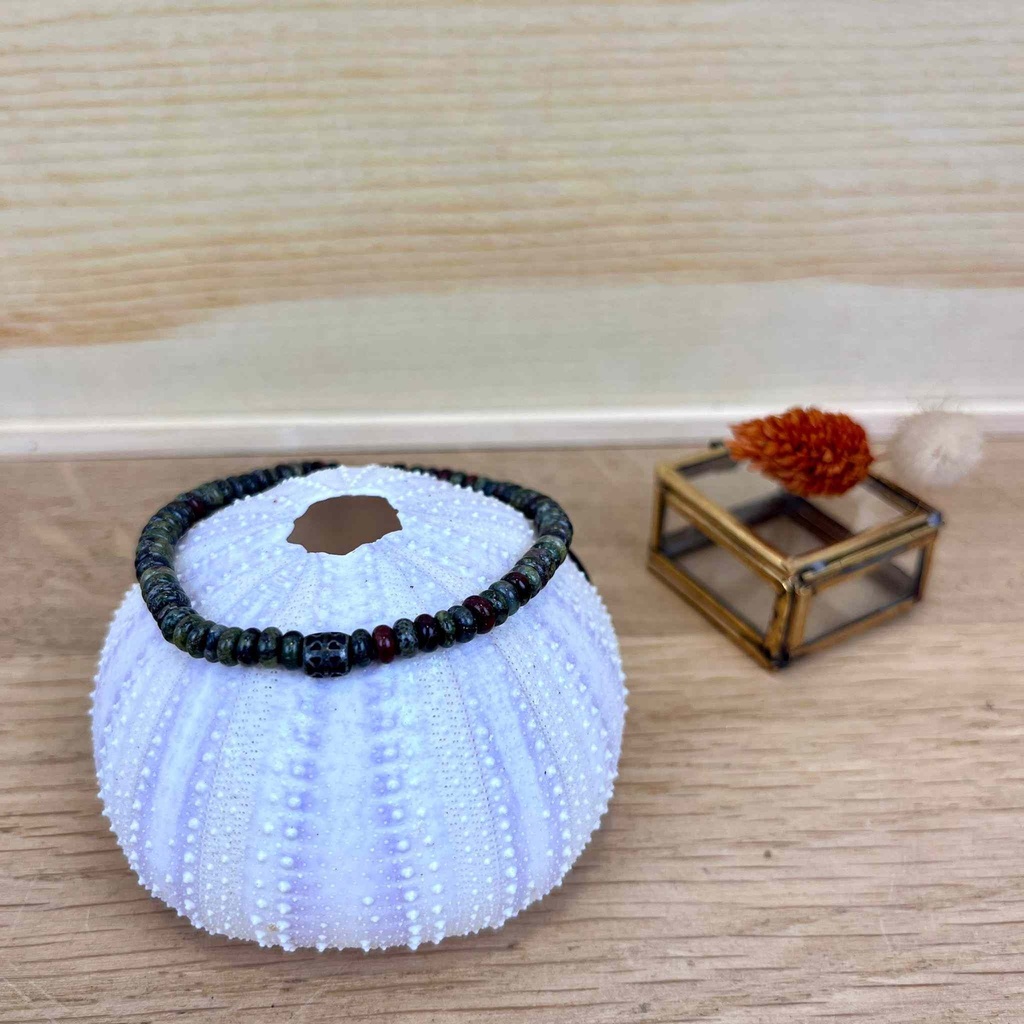 [BELLE-U-GARY-B8GR] Bracelet 'Gary' Jaspe Sanguin - Belle Mais Pas Que