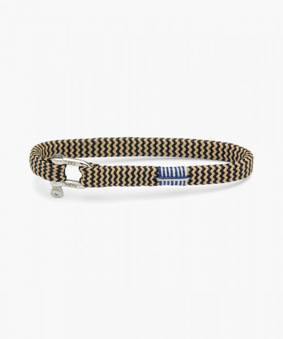 [PIG-P19-163202-L] Bracelet Vicious Vik Navy & Sand | Silver - L  