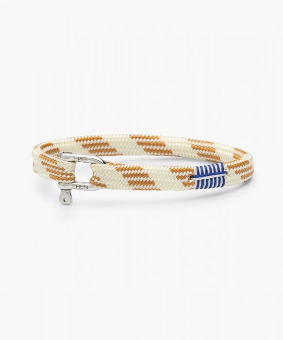 [PIG-P19-FW21-112234-S] Bracelet Vicious Vik Off White & Brown Beige | Silver - S 