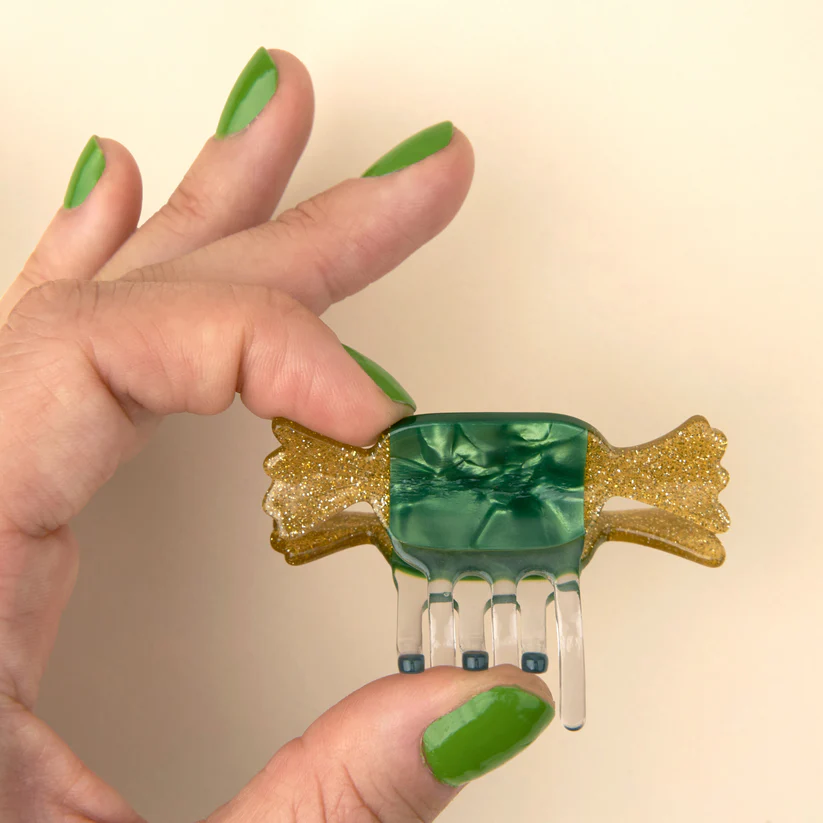 [COU-MINIPINCEPAPILLOTTEVERTE] Mini Pince à Cheveux 'Papillote Verte' - Coucou Suzette