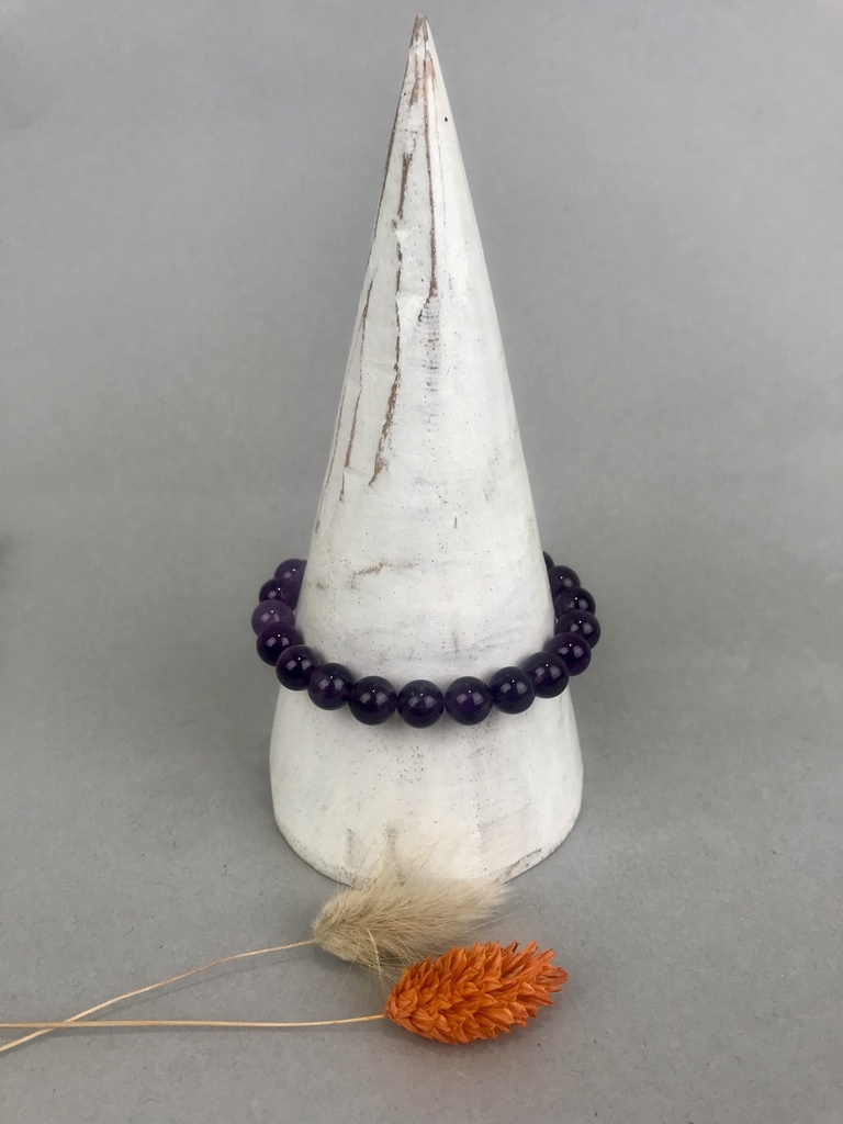 [DOZ-E0065-AM-L] Bracelet Améthyste - Grande Perles - Large - D'Oz Homme