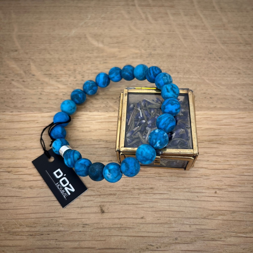 [DOZ-E0065-PP-L] Bracelet Apatite - Grande Perles - Large - D'Oz Homme
