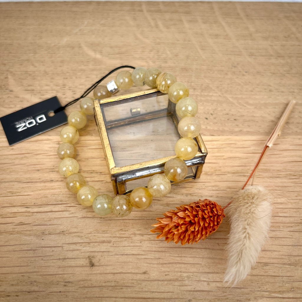 [DOZ-E0065-CAL-S] Bracelet Calcite - Grande Perles - Small - D'Oz Homme