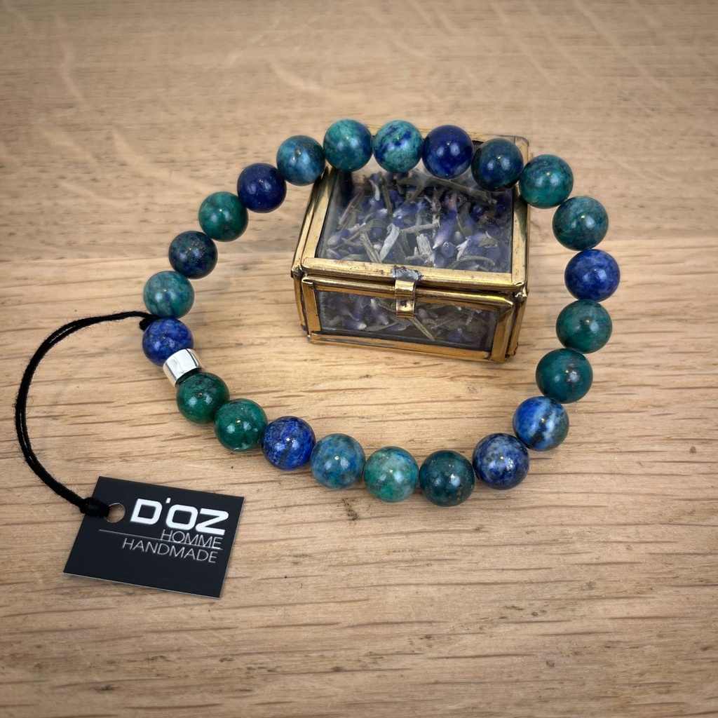 [DOZ-E0065-CC-L] Bracelet Chrysocolle - Grande Perles - Large - D'Oz Homme