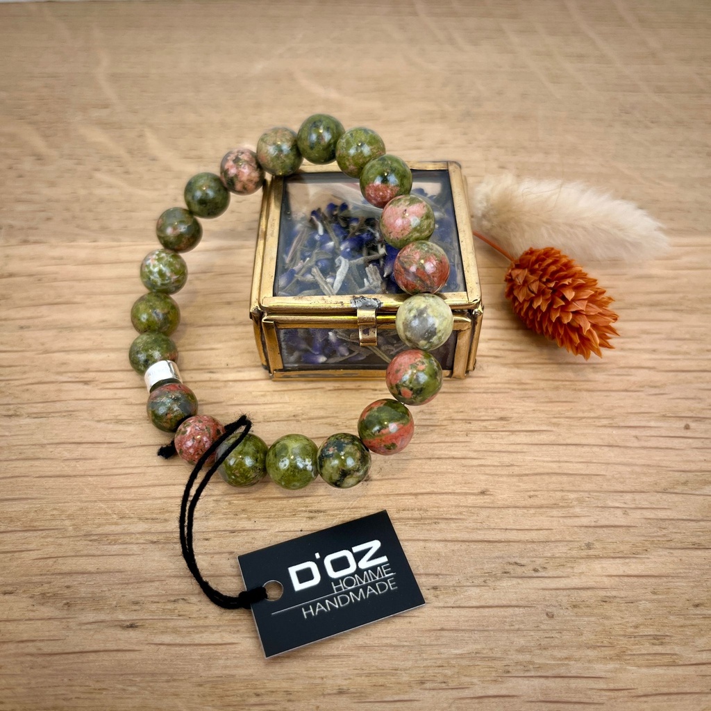 [DOZ-E0065-UK-S] Bracelet Unakite - Grande Perles - Small - D'Oz Homme