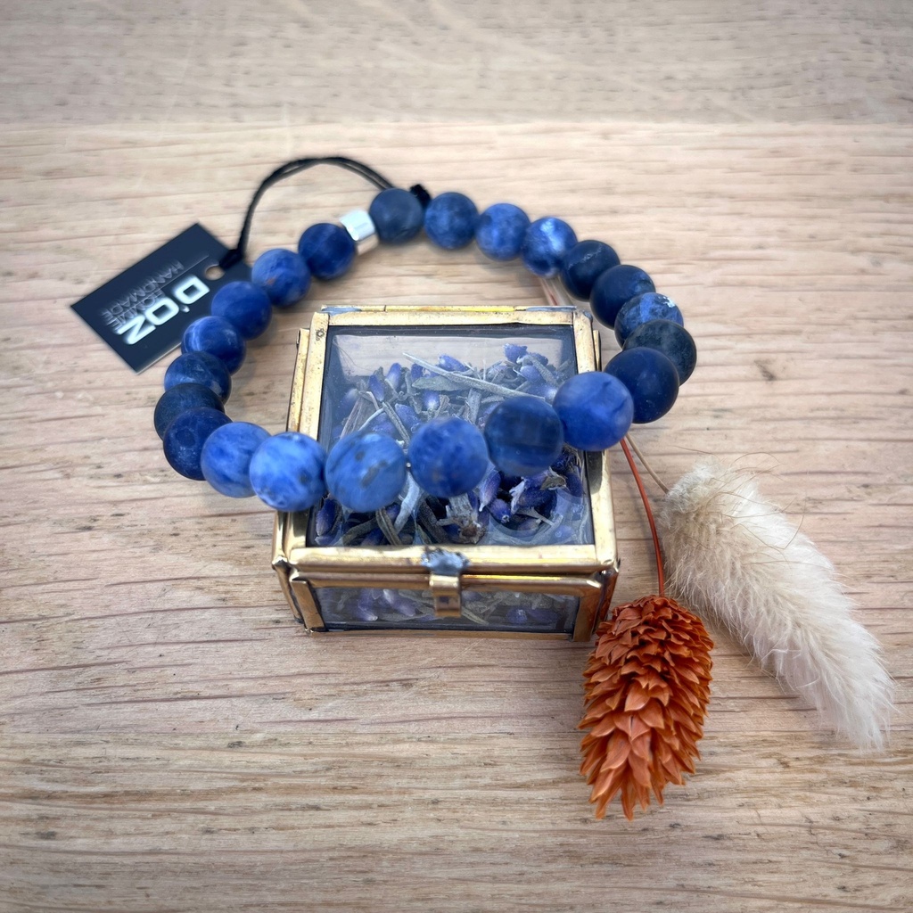 [DOZ-E0065-SBM-L] Bracelet Sodalite Bleue Mate - Grande Perles - Large - D'Oz Homme