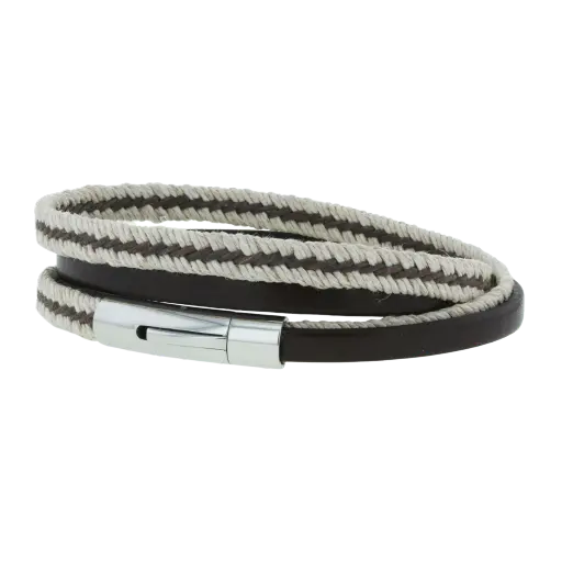 [LOOP-CLICNT-MRN-3] Bracelet Clic Nautic Marron - Grande Taille - Loop and Co