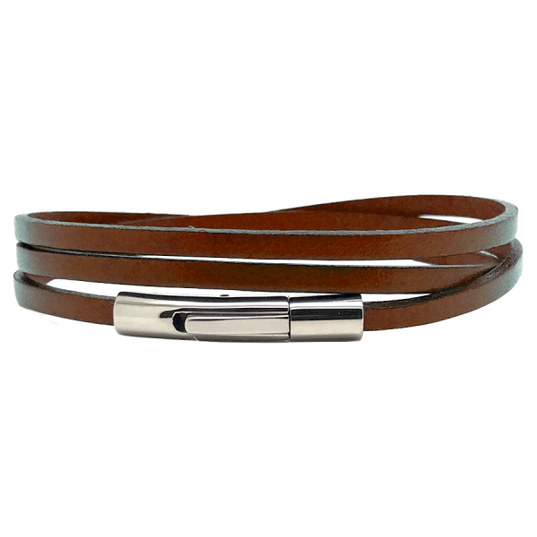 [LOOP-CLICH3-ACJ-2] Bracelet Clic Triple 3mm Bleu Acajou - Taille Standard - Loop and Co