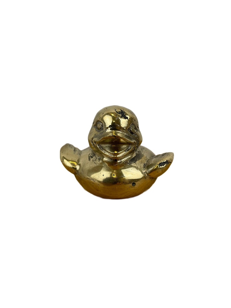 [BRON-0020] Statuette Petit Caneton en Bronze - 4 cm - Finition Dorée