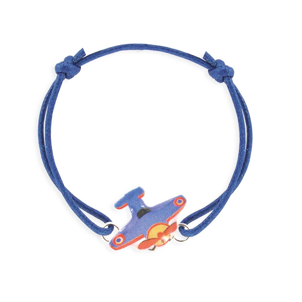 [RIBA-BRAG-AVIO] Bracelet Lacet Garçon 'Avion'  -  Ribambelle