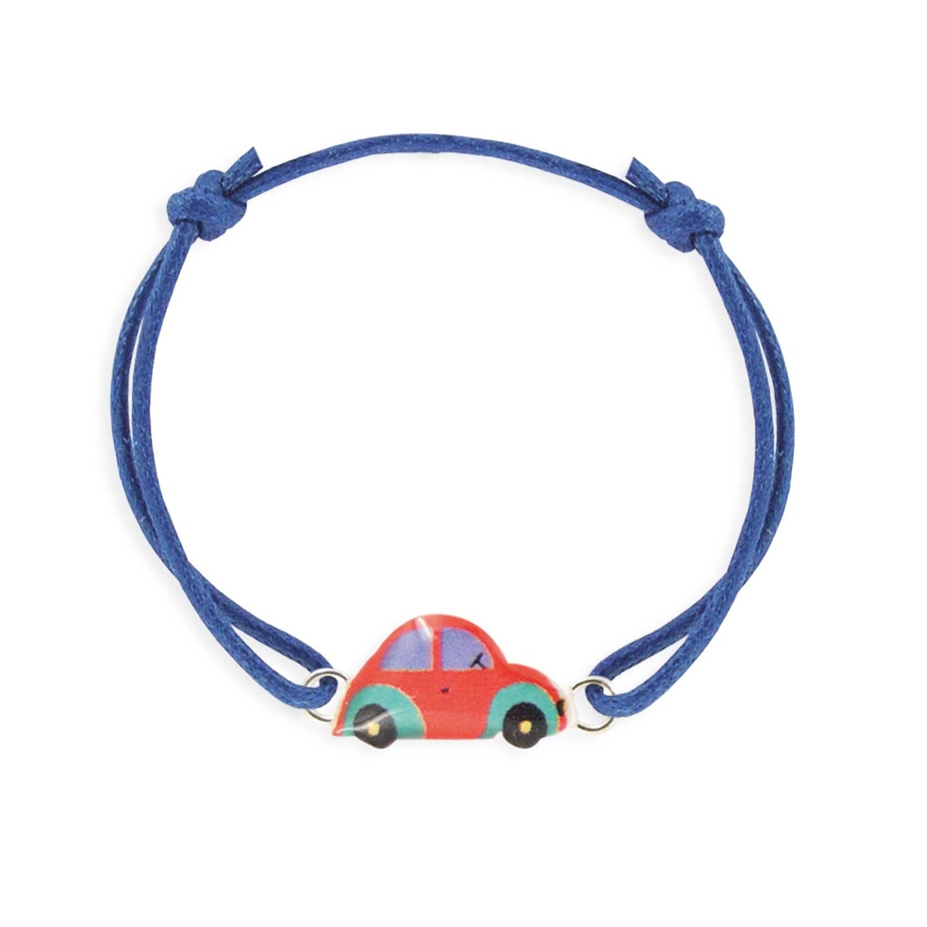 [RIBA-BRAG-VOIT] Bracelet Lacet Garçon 'Voiture'  -  Ribambelle