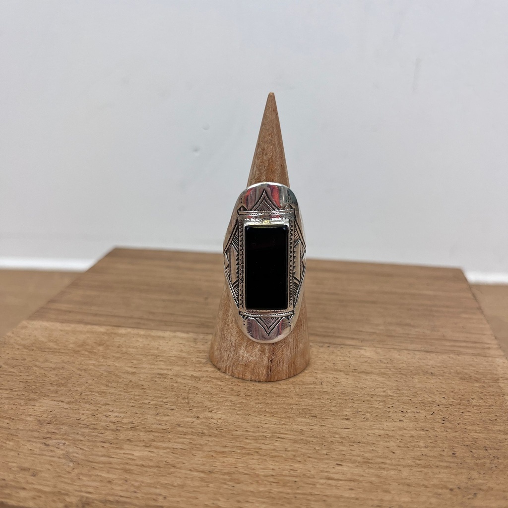[BAAR-2747-60] Bague Touareg Argent 925 & Onyx [2747]