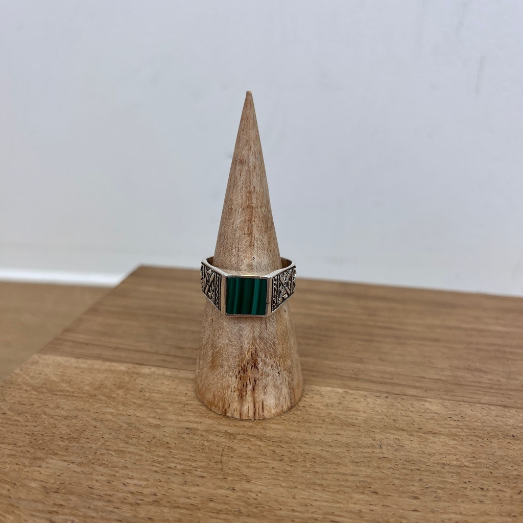 [BAAR-2748-59] Bague Touareg Argent 925 & Malachite [2748]
