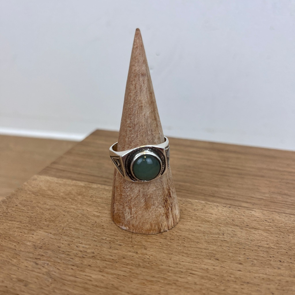 [BAAR-2751-60] Bague Touareg Argent 925 & Jade [2751]