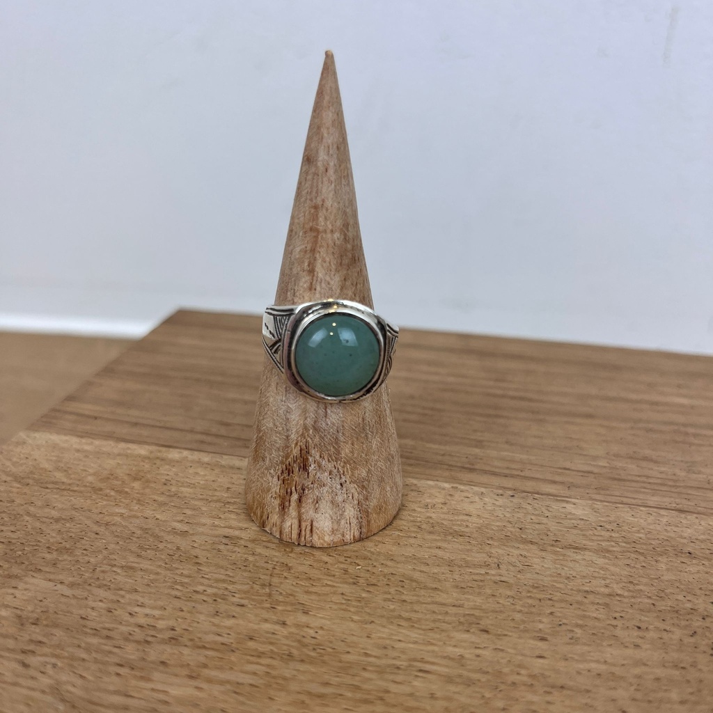 [BAAR-2755-60] Bague Touareg Argent 925 & Jade [2755]