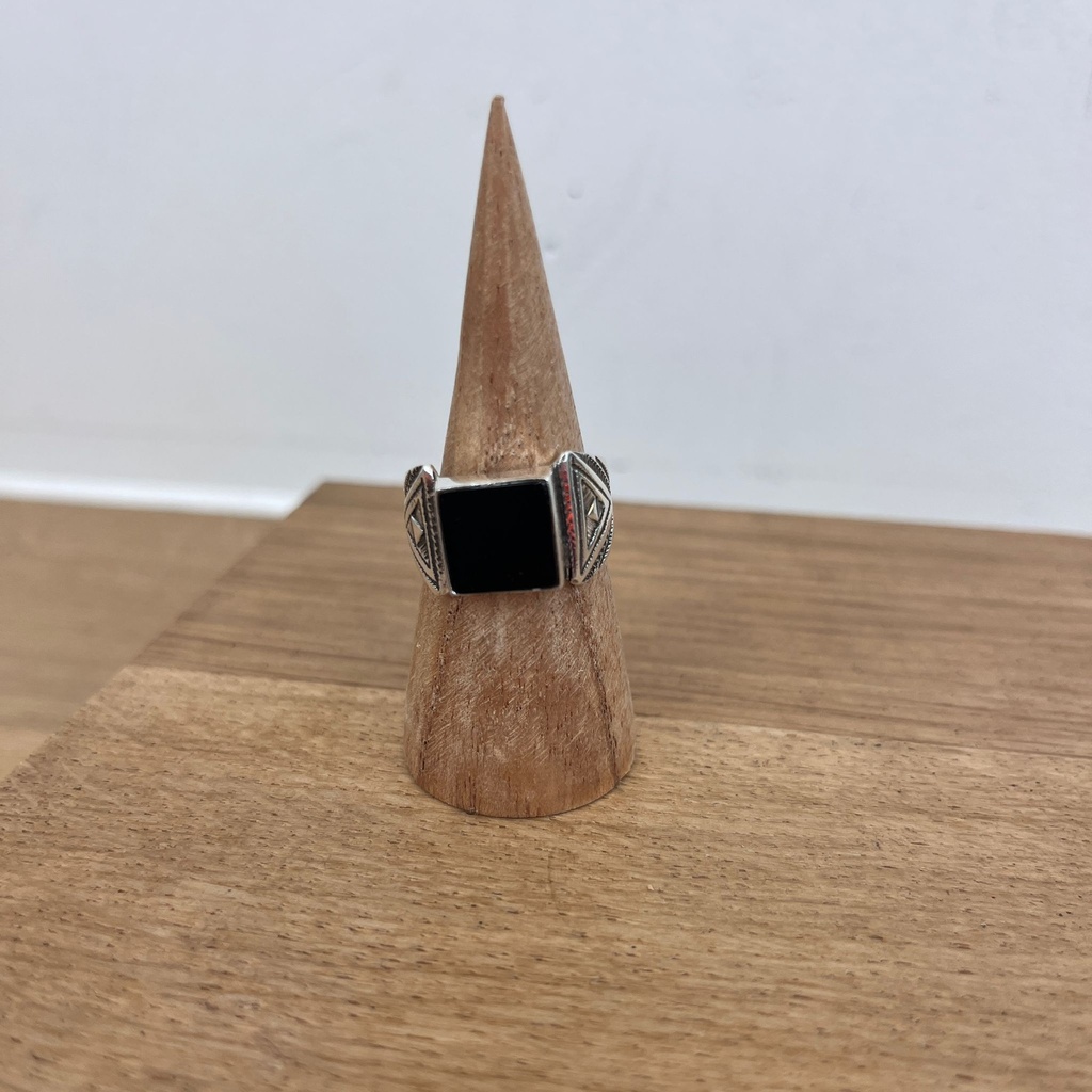 [BAAR-2759-58] Bague Touareg Argent 925 & Onyx [2759]