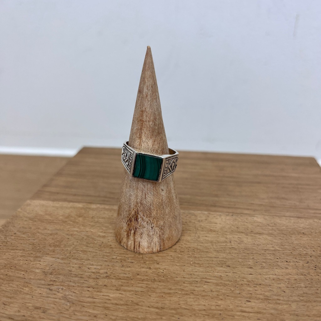 [BAAR-2763-56] Bague Touareg Argent 925 & Malachite [2763]
