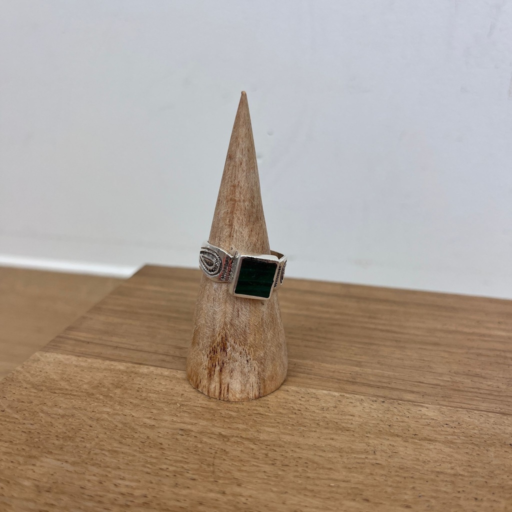 [BAAR-2767-58] Bague Touareg Argent 925 & Malachite [2767]