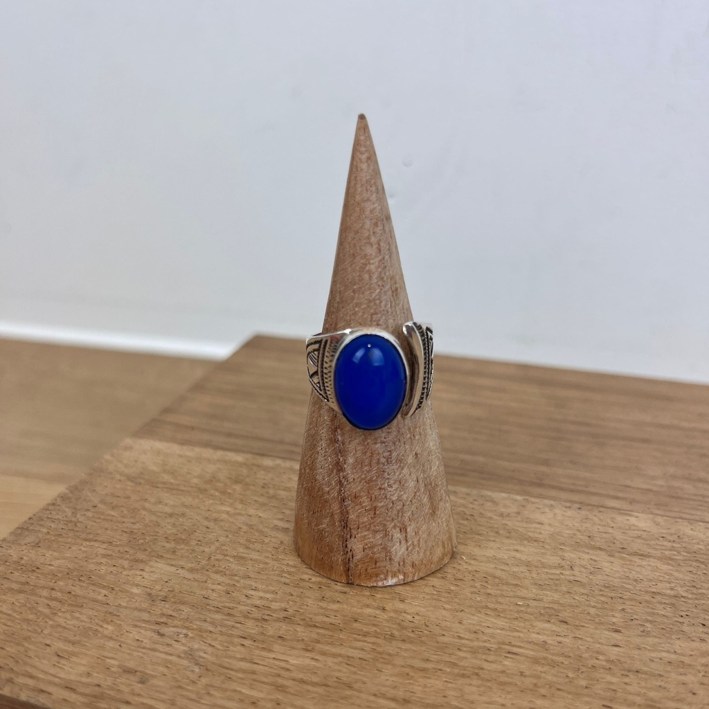 [BAAR-2770-54] Bague Touareg Argent 925 & Agate Bleue [2770]