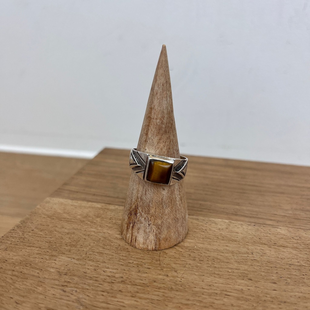 [BAAR-2771-60] Bague Touareg Argent 925 & Œil de Tigre [2771]