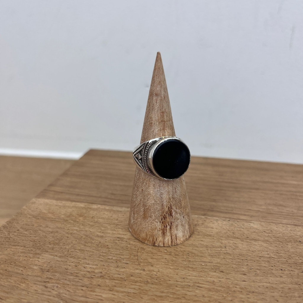 [BAAR-2775-57] Bague Touareg Argent 925 & Onyx [2775]