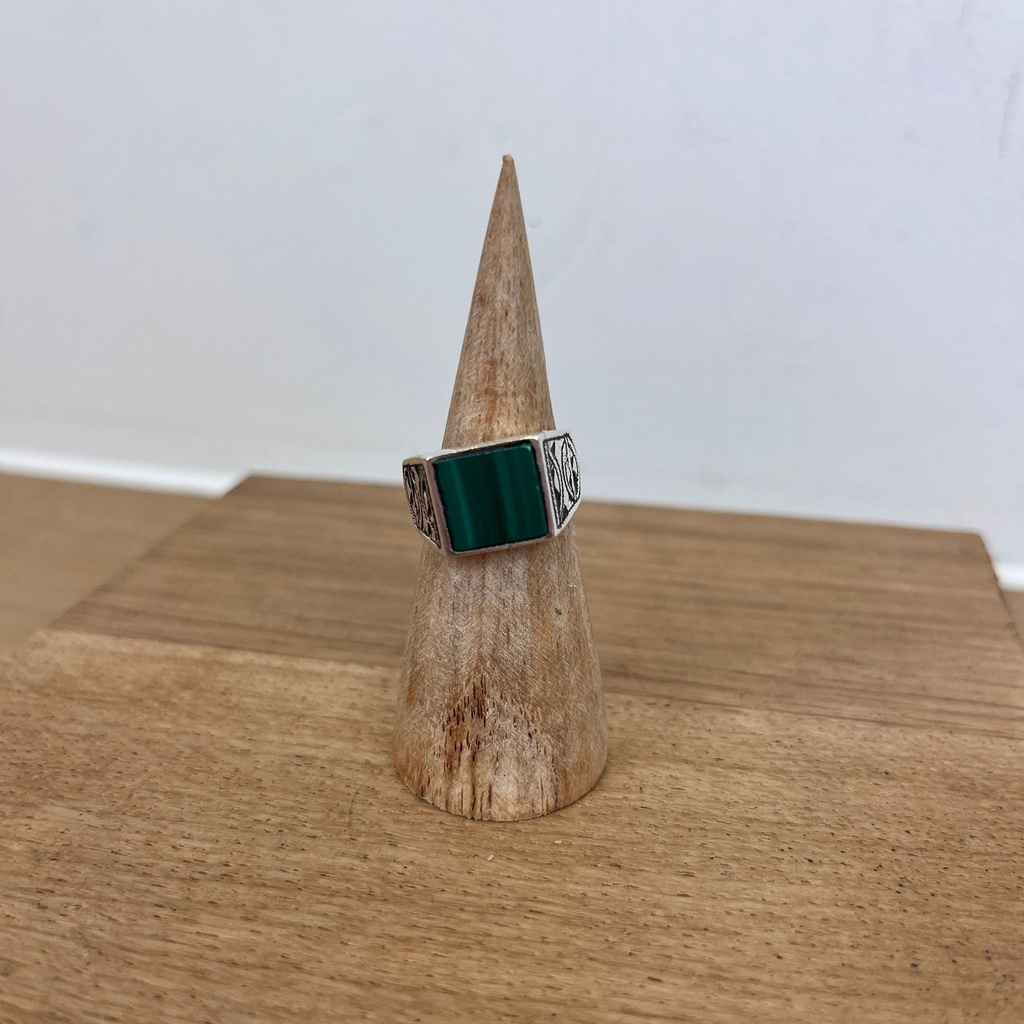 [BAAR-2780-53] Bague Touareg Argent 925 & Malachite [2780]