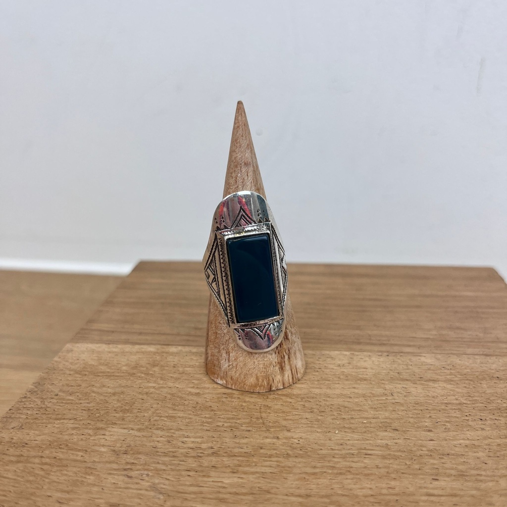 [BAAR-2781-60] Bague Touareg Argent 925 & Agate Verte [2781]