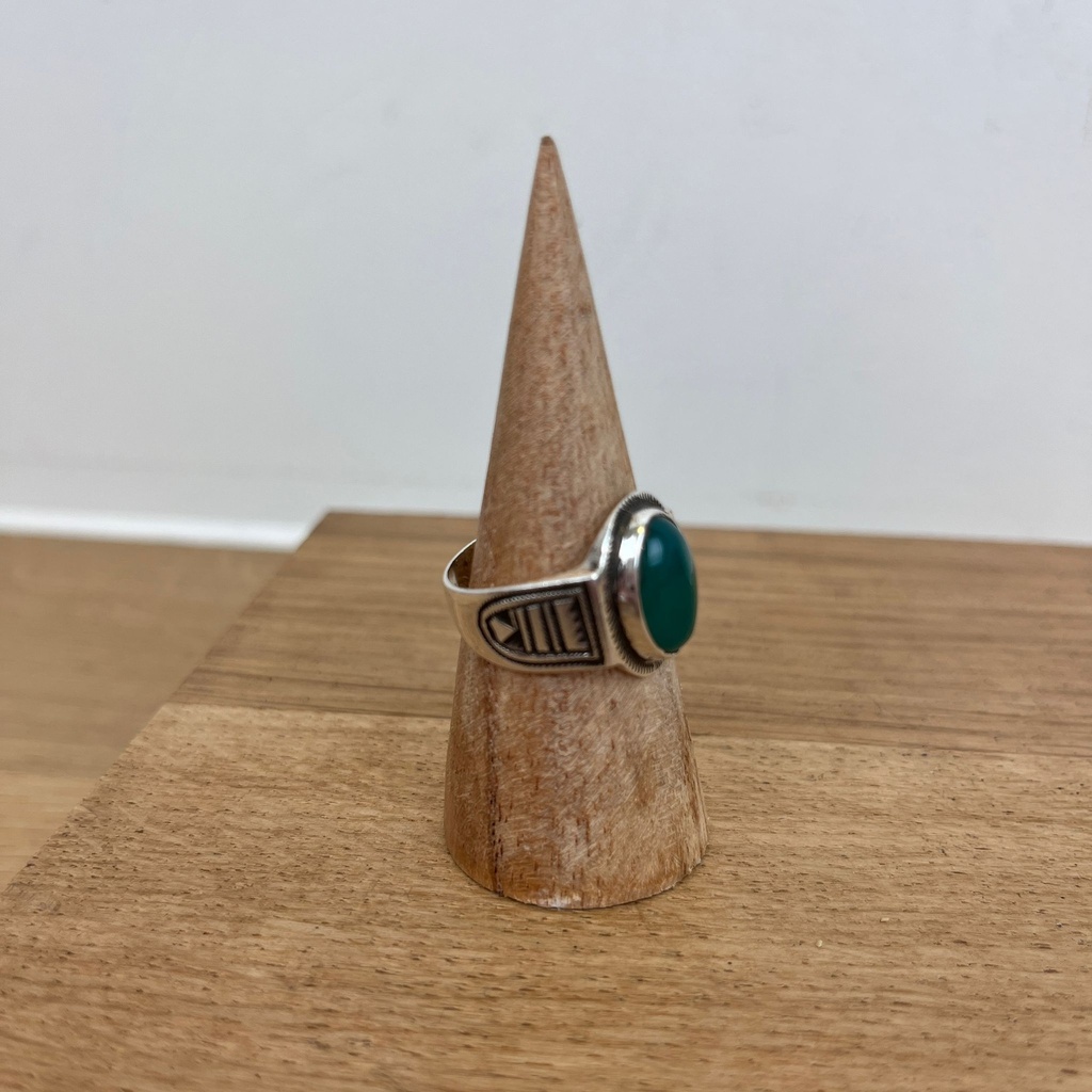 [BAAR-2788-58] Bague Touareg Argent 925 & Jade [2788]