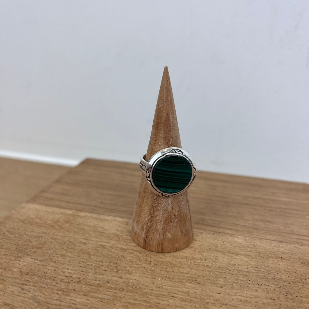 [BAAR-2790-55] Bague Touareg Argent 925 & Malachite [2790]