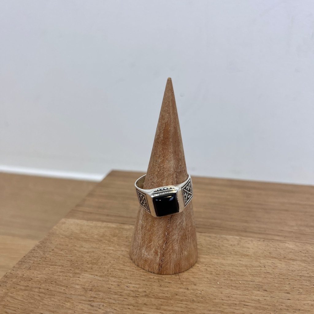 [BAAR-2802-59] Bague Touareg Argent 925 & Onyx [2802]