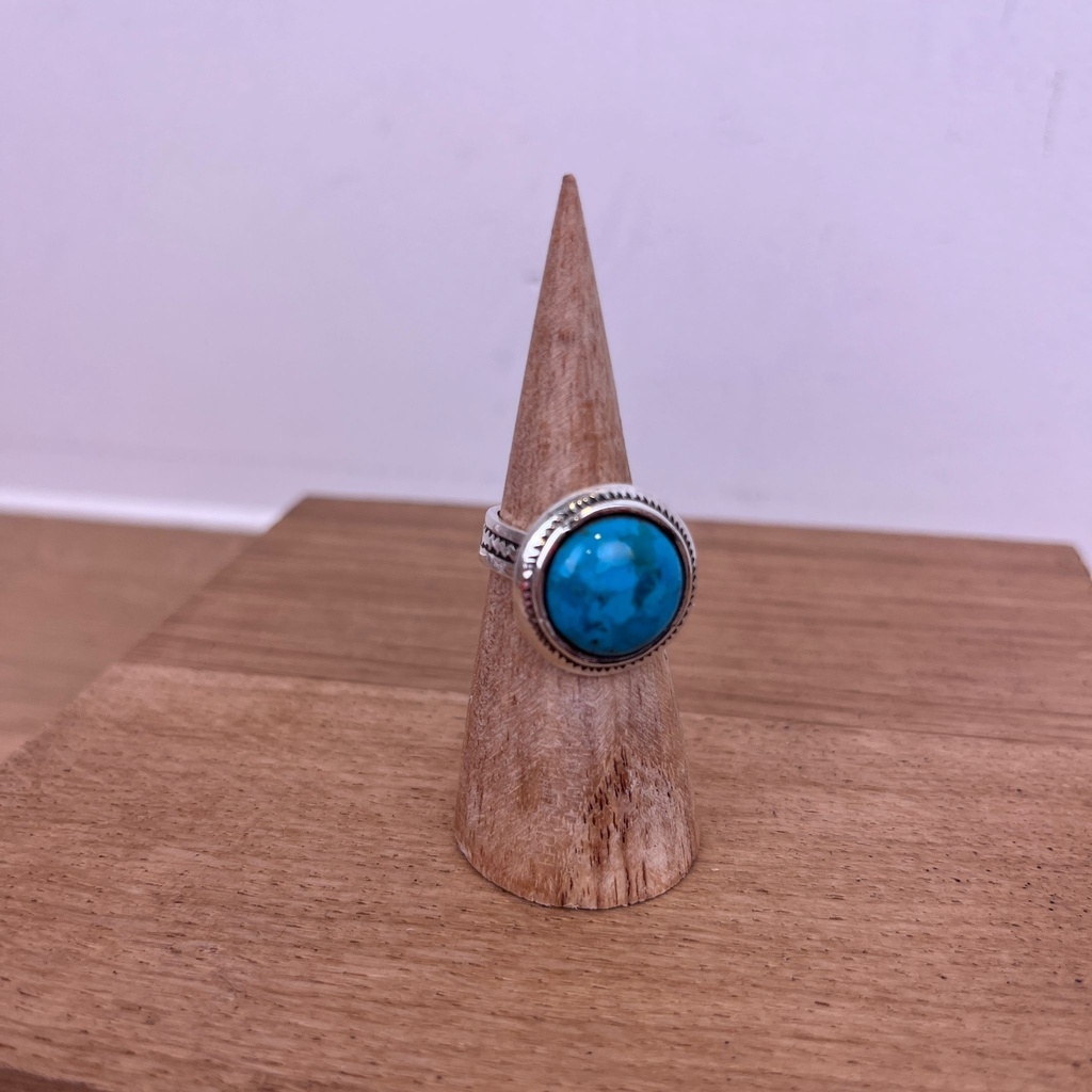 [BAAR-2807-54] Bague Touareg Argent 925 & Turquoise [2807]