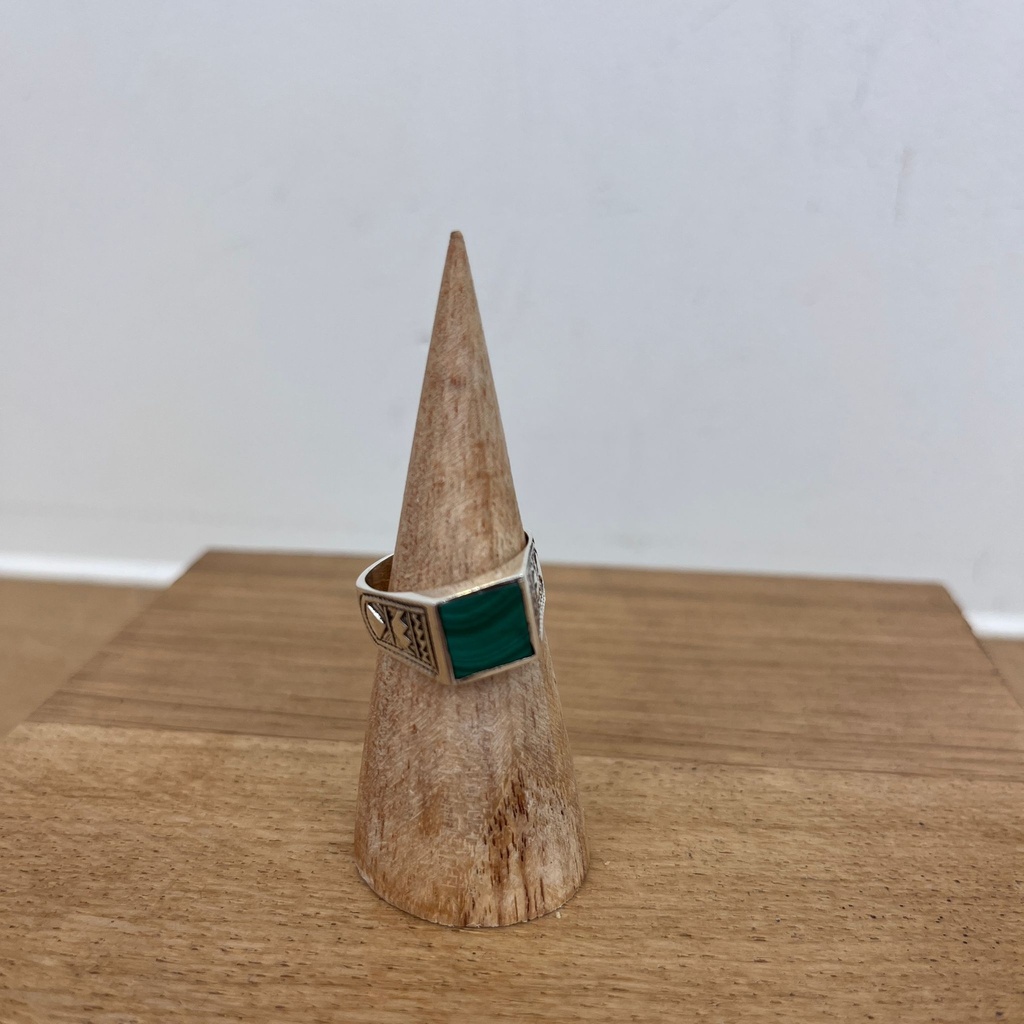 [BAAR-2810-54] Bague Touareg Argent 925 & Malachite [2810]