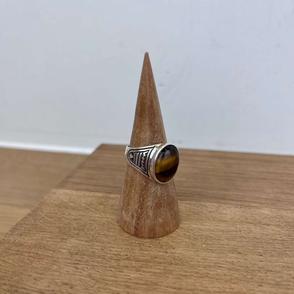 [BAAR-2813-59] Bague Touareg Argent 925 & Œil de Tigre [2813]