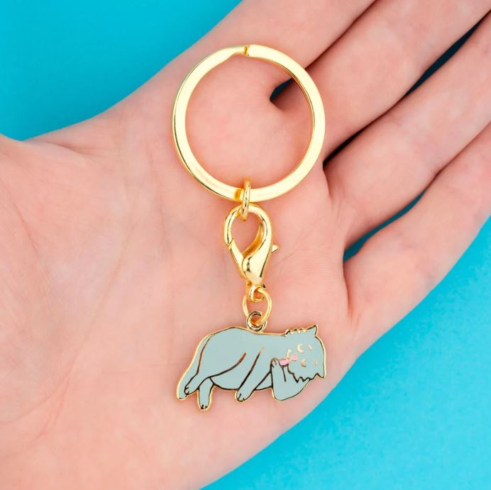 [COU-PORTECLECHATGRIS] Porte-clés 'Chat Gris' - Coucou Suzette