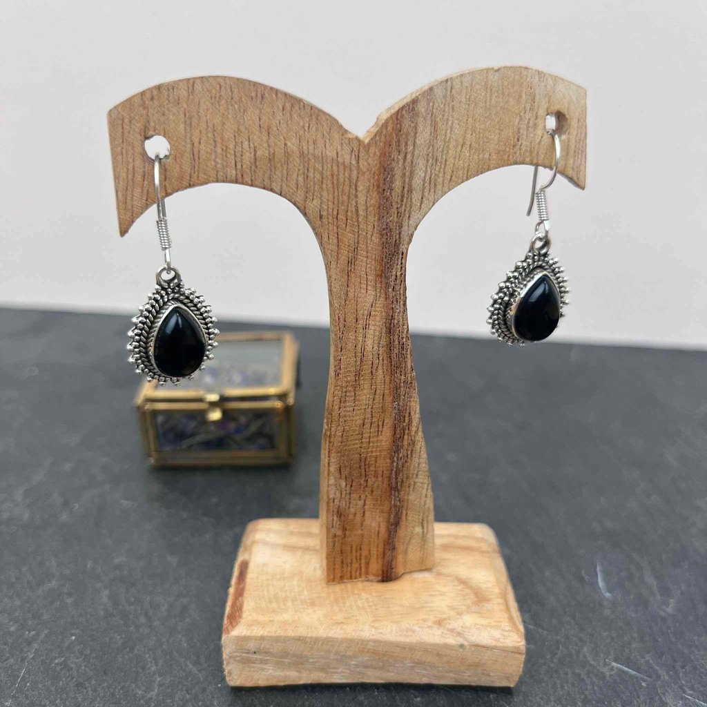 [BOAR-1554] Boucles d'oreilles Argent 925 & Onyx [1554]