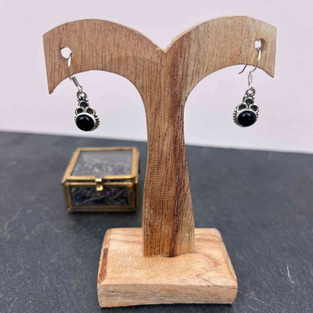 [BOAR-1559] Boucles d'oreilles Argent 925 & Onyx [1559]