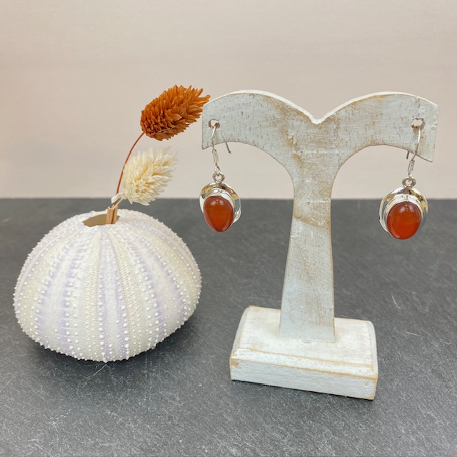 [BOAR-1624] Boucles d'oreilles Argent 925 & Cornaline [1624]