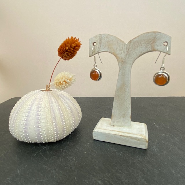 [BOAR-1625] Boucles d'oreilles Argent 925 & Cornaline [1625]